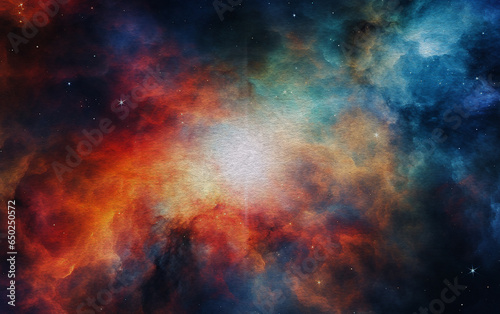 Colorful galaxy painting with stars and clouds © Harry