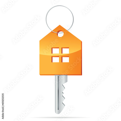 Hausschlüssel, Immobilie, Eigentum, Schlüsselanhänger - Icon Vektor Design