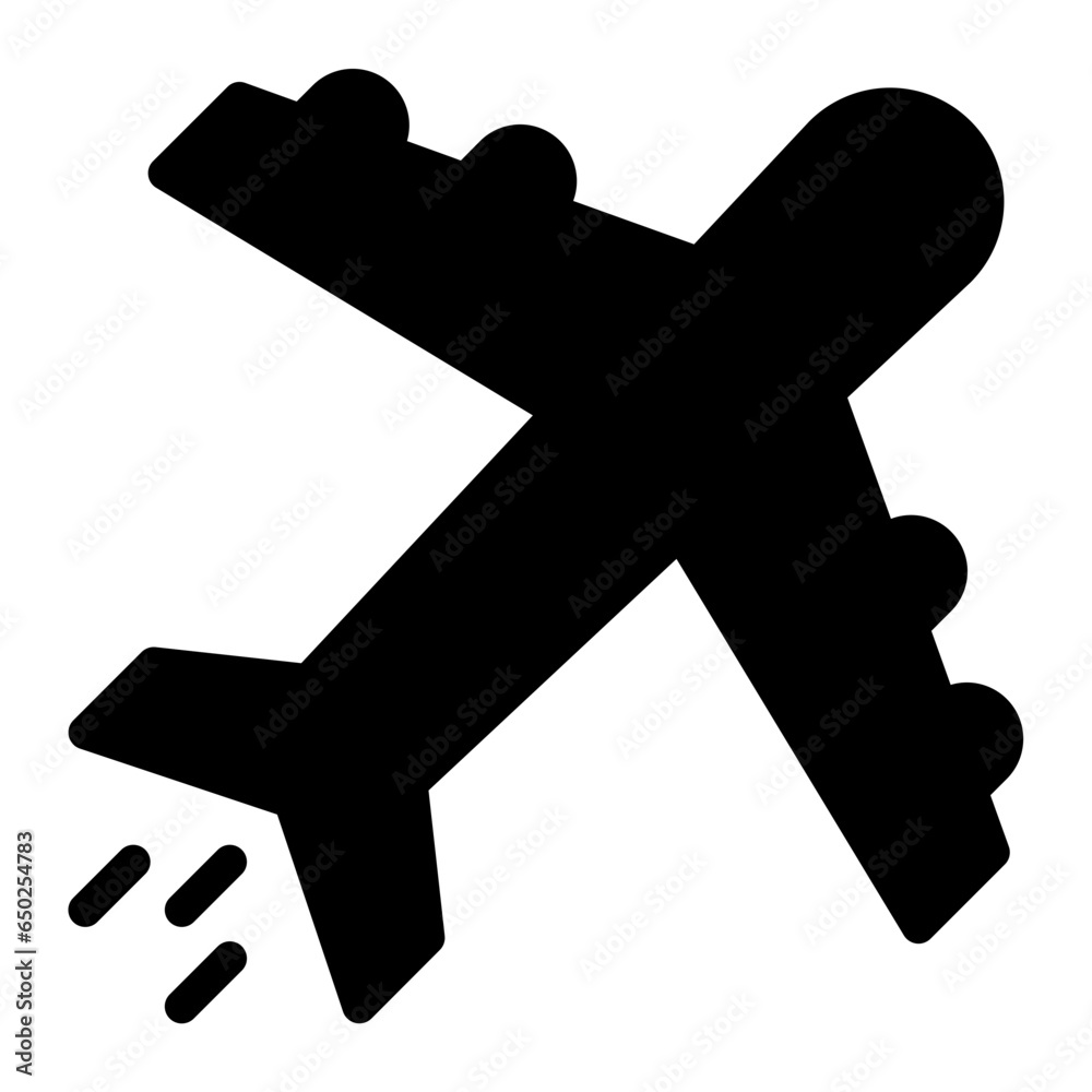 jet plane glyph icon jet plane glyph icon