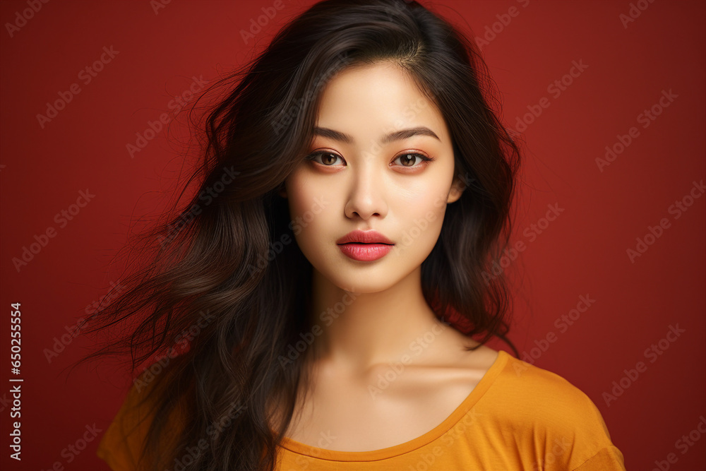 Generative AI photography of young asian charming woman in a traditional clothes Generative AI photography of young asian charming woman in a traditional clothes