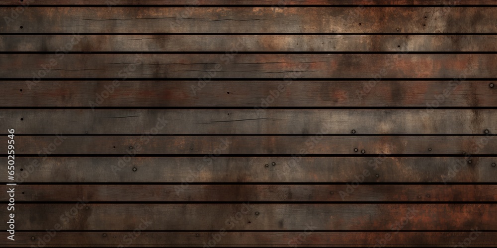 Obraz premium Redwood planks, seamlessly blended for use as a backdrop or accent. Hardwood floors, walls, decks, and even tables may be tiled in a repeating pattern of dark brown stain. The wallpaper is an ancient.