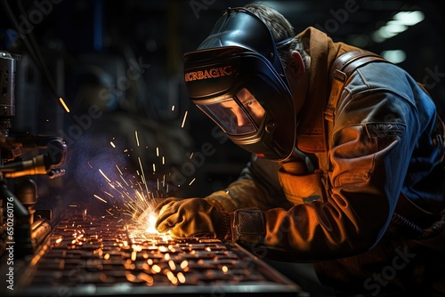 The art of welding comes alive as a specialist crafts durable metal structures, illustrating their metalwork proficiency