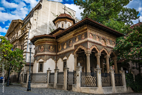 The Church of the Stavropoleos Monastery in Bucharest, Romania