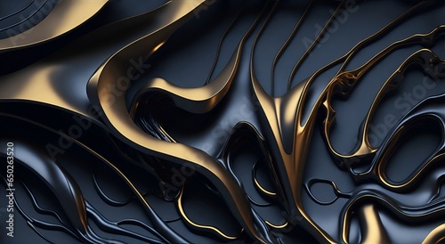 Metallic abstract wavy liquid background layout design, Tech innovation, Studio photo, Intricate details, Highly detailed.