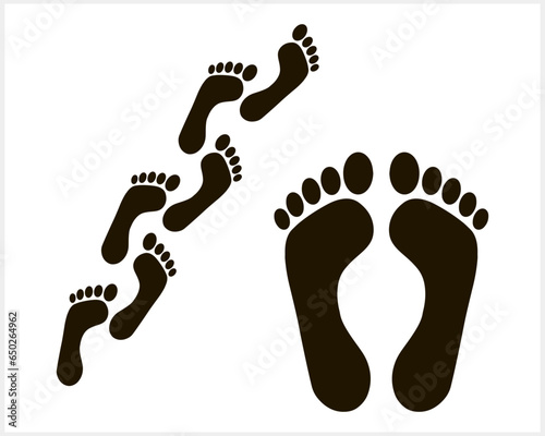 Foot print icon isolated. Human footprint. Footcare symbol. Travel barefoot. Vector illustration EPS 10