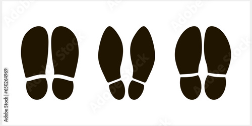 Foot print foot shoes icon isolated. Human footprint silhouette. Footcare Travel barefoot. Vector illustration EPS 10