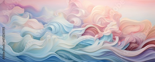 Waves Of Pastel Hues, Background, Room For Text, Space For Text, Generative AI