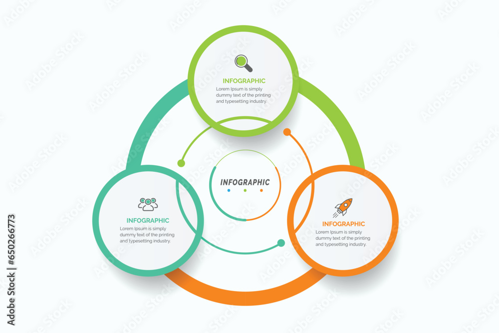 Infographic elements data visualization Abstract elements of graph, diagram with 3 steps, options, parts, or processes
Can be used for business process, workflow, advertising, diagram, flowchart