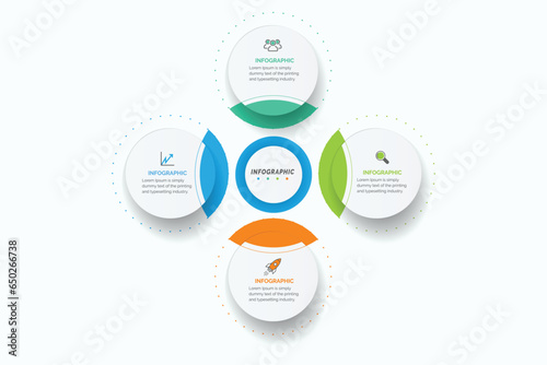 Infographic Label Design with Icons and 4 Options or Steps Infographics for Business Concept