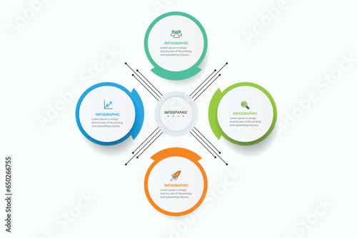 Infographic elements data visualization Abstract elements of graph, diagram with 4 steps, options, parts, or processes
Can be used for business process, workflow, advertising, diagram, flowchart