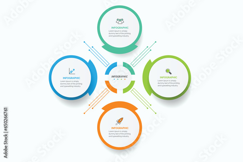 Infographic Label Design with Icons and 4 Options or Steps Infographics for Business Concept