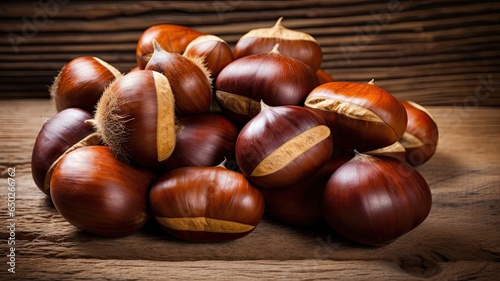 Close up of chestnuts background.