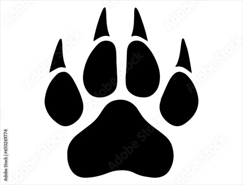 Panther paw silhouette vector art white background