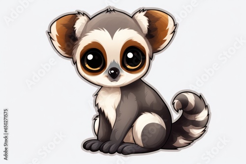 Baby Lemur Sticker On Isolated Transparent Background Logo