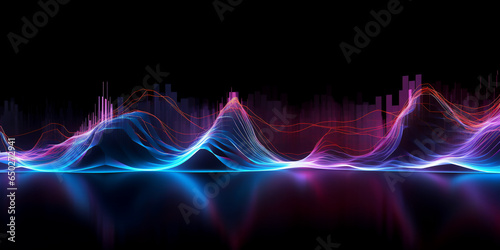 A rippled wave digital background are visualization of big data - an abstract rendering with neon colored lines an abstract white background creative digital flowing dark colored