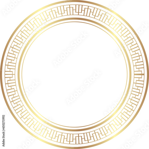 Chinese golden circle frame decorative design.