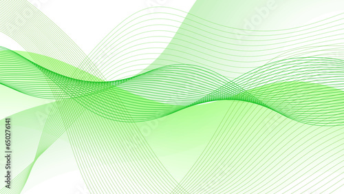 Abstract green wavy lines gradient background for presentations