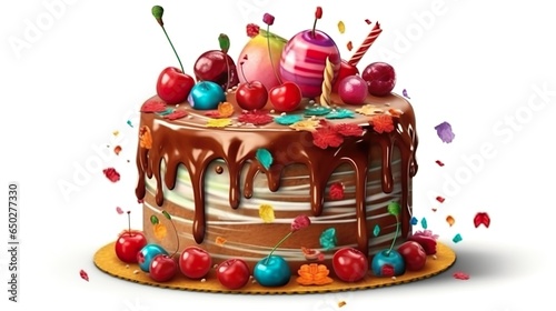 Birthday Cake graphic illustration colorful sweets
