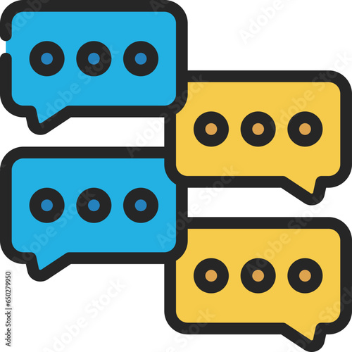 Four Messages Chain Icon