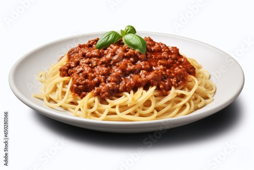 Vegan Spaghetti Bolognese On Isolated Transparent Background