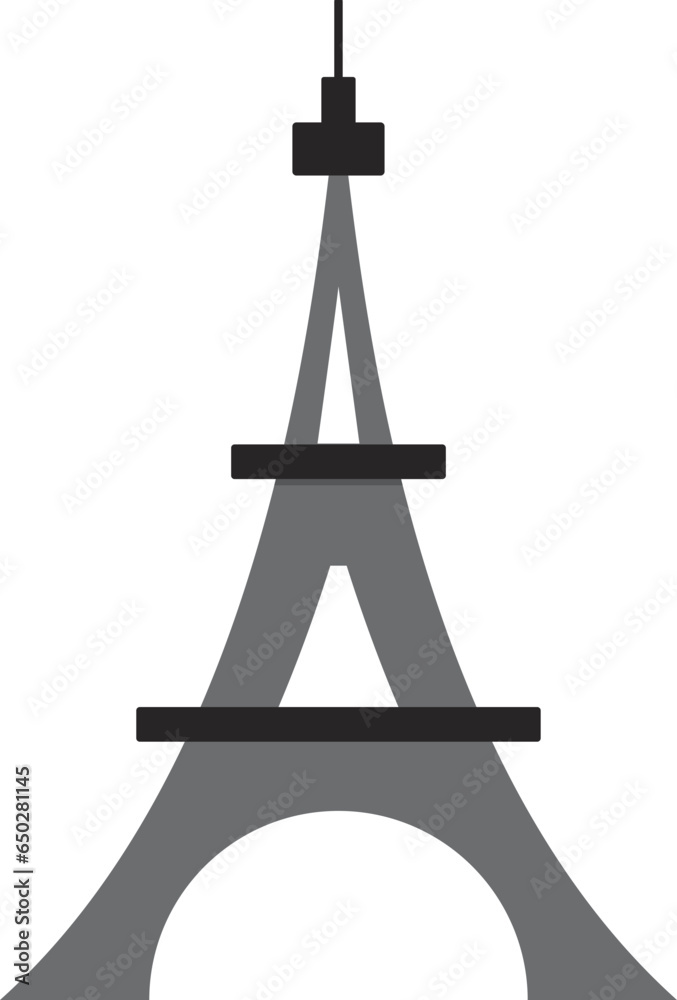 Simple monochromatic flat drawing of the French historical landmark monument of the EIFFEL TOWER, PARIS Simple monochromatic flat drawing of the French historical landmark monument of the EIFFEL TOWER, PARIS