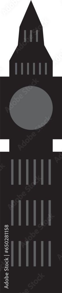 Simple monochromatic flat drawing of the English historical landmark monument of the BIG BEN, LONDON Simple monochromatic flat drawing of the English historical landmark monument of the BIG BEN, LONDON