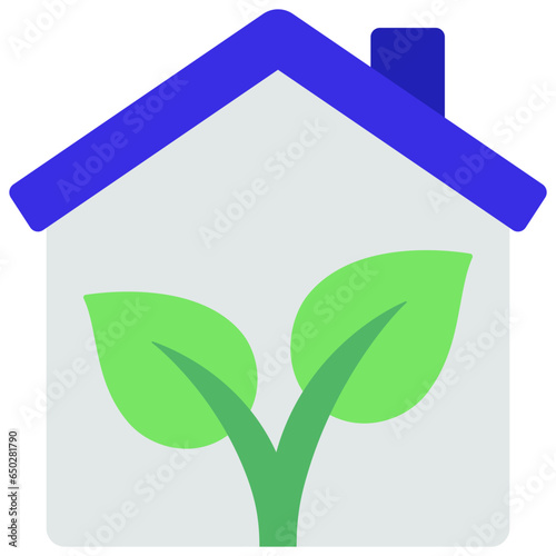 House With Plants Icon