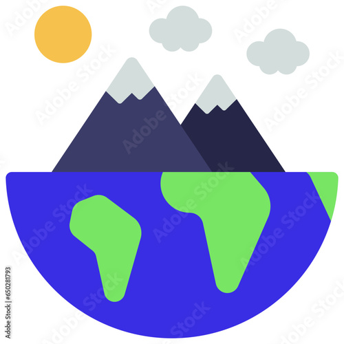 Mountain Range On Earth Icon
