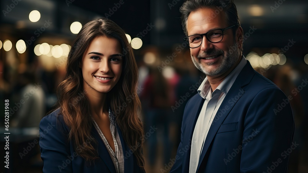 The hopeful female candidate and the manager exchange a friendly handshake, signifying a positive outcome after a productive job interview inside the office.