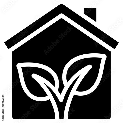 House With Plants Icon