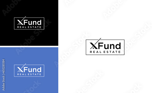 Real Estate Logo With Letter X Fund Investment Logo  Vector