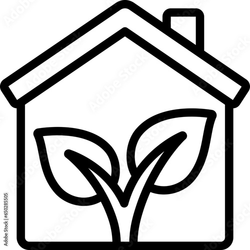 House With Plants Icon
