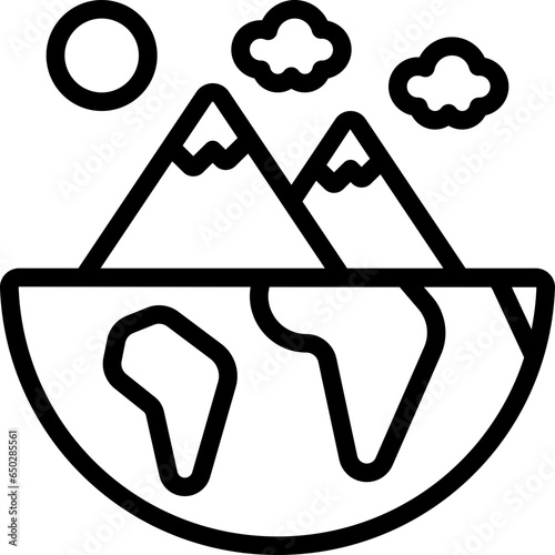 Mountain Range On Earth Icon