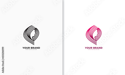 Hair beauty salon logo, vector graphic design