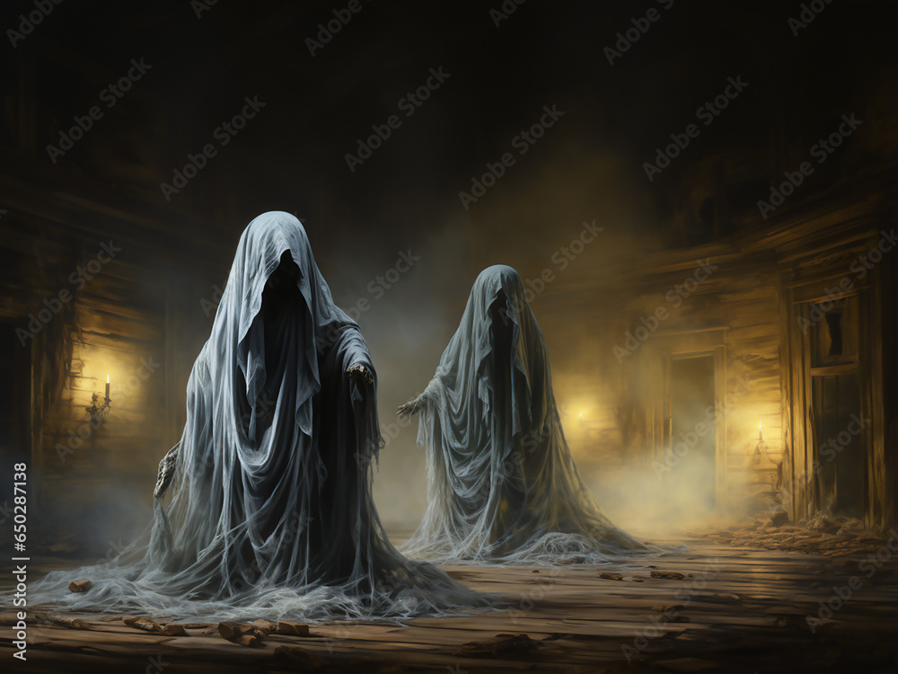 Halloween's nostalgic ghostly return. AI Generation. Halloween's nostalgic ghostly return. AI Generation.