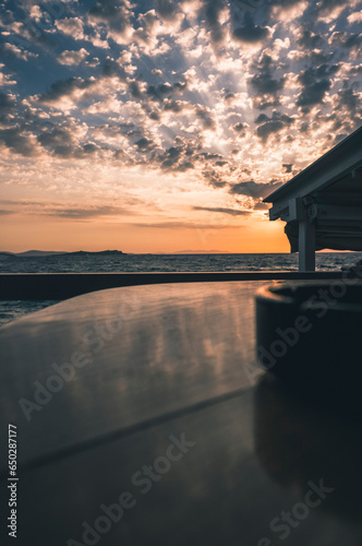 Sunset at Myknos, Greece photo
