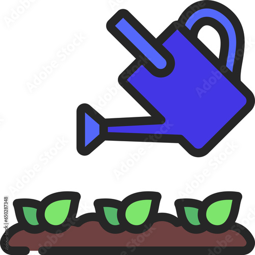 Watering Can Over Plants Icon
