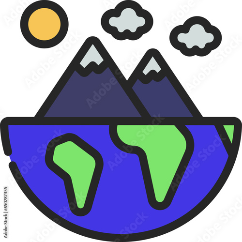 Mountain Range On Earth Icon