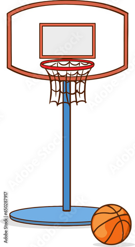 basketball hoop and basketball ball