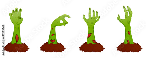 Zombie hand sticking out of the ground collection