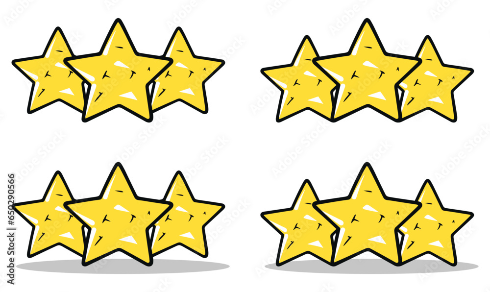 set of illustration of star. stars rating doodle. kid hand drawing cute three stars stack. isolated on a transparent background. eps 10 set of illustration of star. stars rating doodle. kid hand drawing cute three stars stack. isolated on a transparent background. eps 10