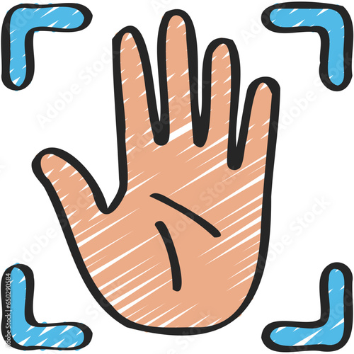 Hand Palm Scanning Icon