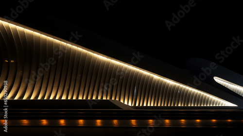 linhas arquitetônicas iluminadas à noite