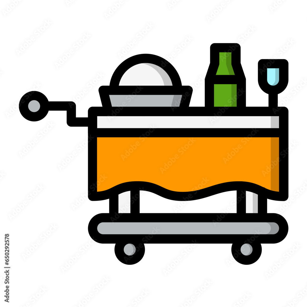 Food trolley Vector Icon Design Illustration Food trolley Vector Icon Design Illustration