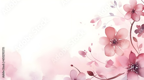 spring flower background design, watercolor, muted and subtle color, with copy s[ace