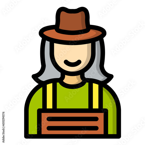 Lady Farmer Vector Icon Design Illustration