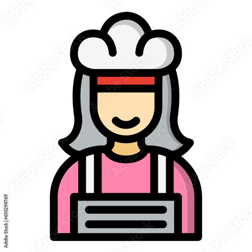 Female Chef Vector Icon Design Illustration
