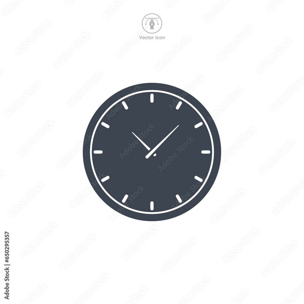 Clock icon symbol vector illustration isolated on white background Clock icon symbol vector illustration isolated on white background