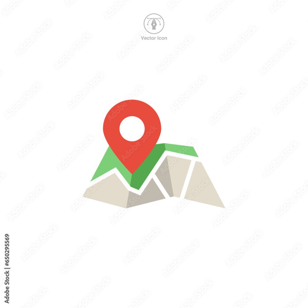 Map icon symbol vector illustration isolated on white background Map icon symbol vector illustration isolated on white background