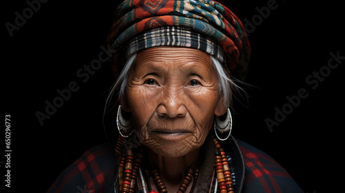Portrait of Akha senior woman in the Thailand © EmmaStock